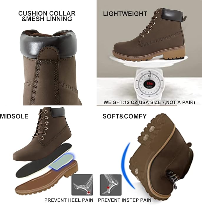 Women's Work Boots Hiking - Waterproof Outdoor Construction Motorcycle Combat