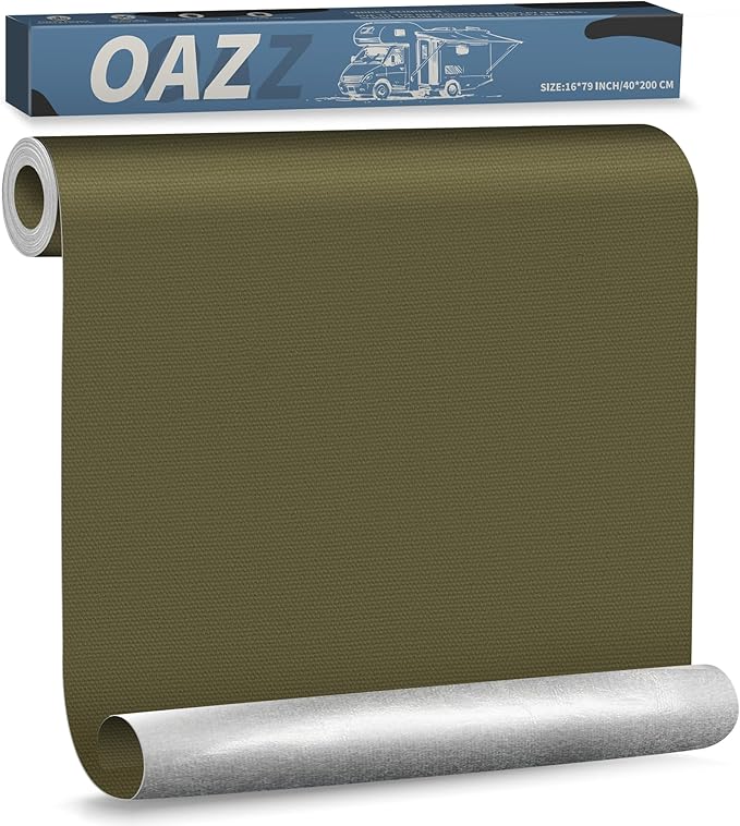 OAZ 16 x 79 inch Canvas Repair Patches Canvas Fabric Patch Self-Adhesive Canvas Repair Tape Waterproof Outdoor Gear Repair Patch Kit for Boat Cover Awning Sofa Chair Couch Tent Bag (Green)