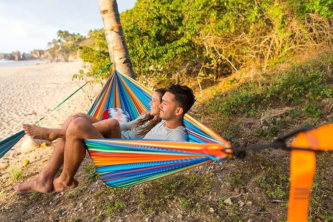 Grand Trunk Double Deluxe Parachute Nylon Hammock - 500lb Capacity Camping Hammock, 10.5x6.5ft, Lightweight & Durable (Cabo)