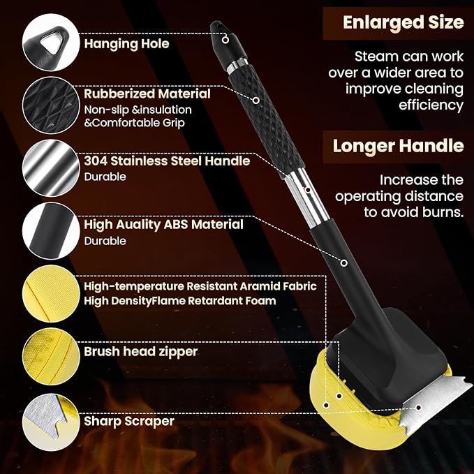 Steam Grill Scruber Brush for Outdoor Sponge Grill-Steam Grill Cheaning Scraper BBQ Brush-BBQ Accessory Grill Heavy Duty Brush for Grill Cleaning Scraper + Bristle Free Grill Brushs for Any Grill