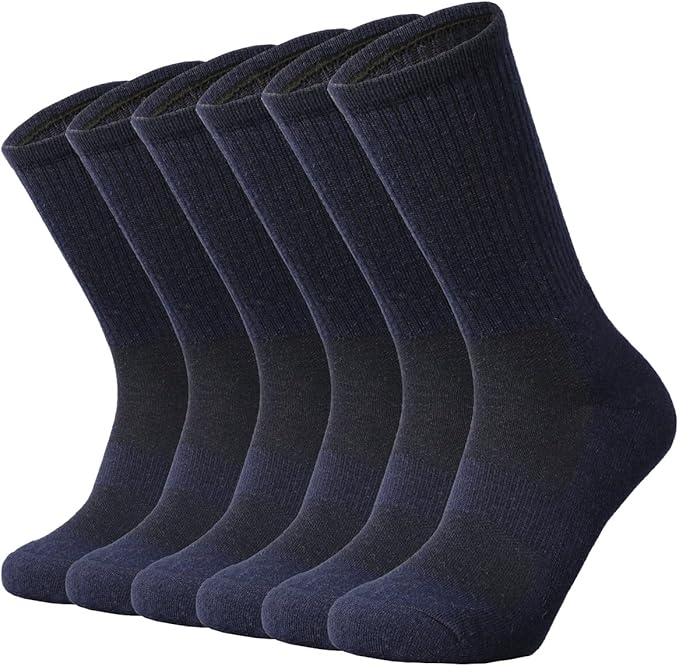 SOX TOWN Men's Merino Wool Cushion Crew Socks for Outdoor Hiking Hike Trail Performance Moisture Wicking Lightweight Summer