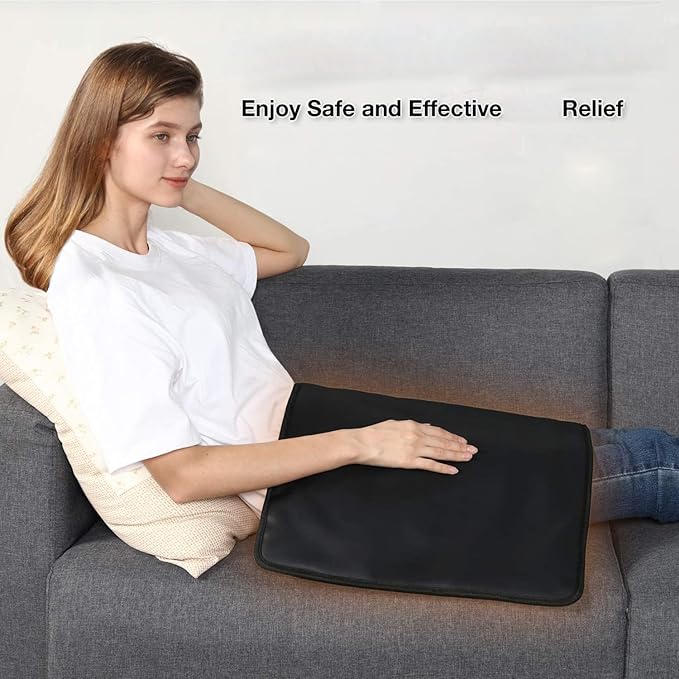 Far Infrared Heating Pad-EMF Free-Timed Auto Off,-ade Stones-Storage Bag 2025Upgraded