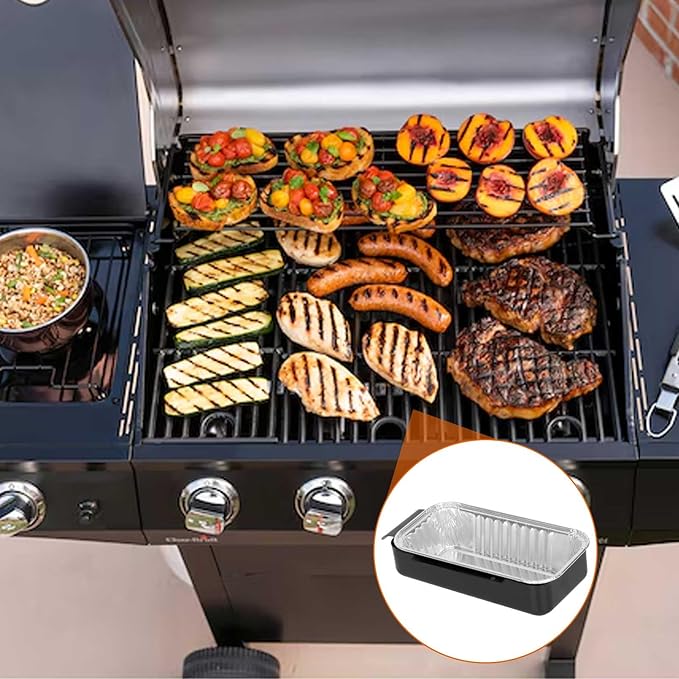 BBQ Future G416-0015-W1 Grill Grease Pan Replacement for Performance 463331221 463242716 463365021 9328812P06 G325-5703-W1 Grease Tray Cup with 10-Pack Aluminum Disposable Oil Drip Pan