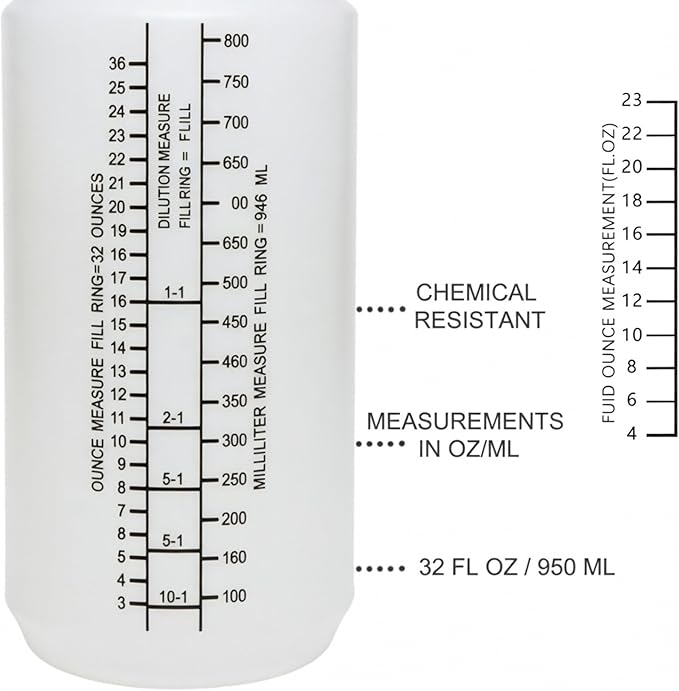 (3 Pack) Plastic Spray Bottle 32 Oz | All-Purpose HDPE Spraying Bottles Leak Proof Mist Empty Water Sprayer for Cleaning Solution, Oils, Hair, Planting, Pet with Adjustable Nozzle - White/Green