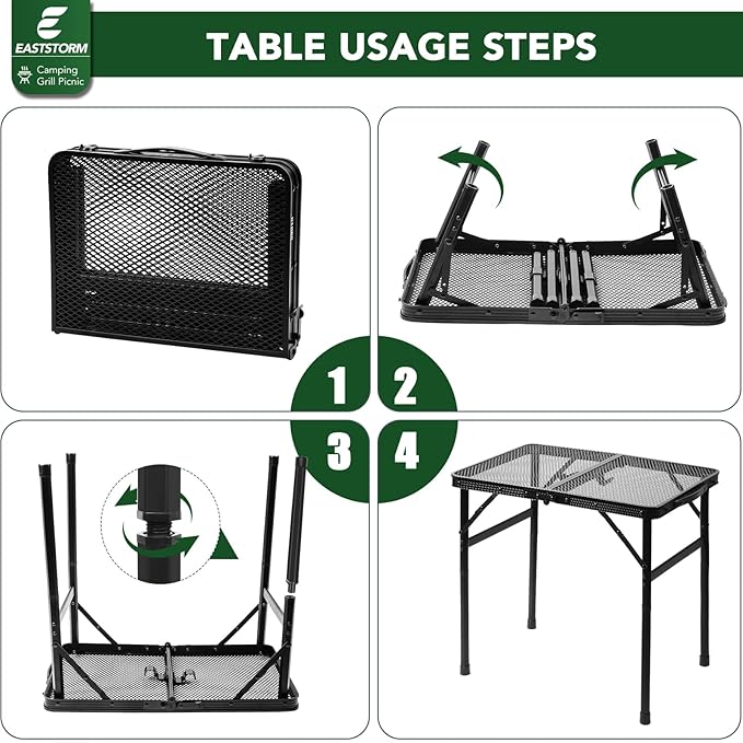 Folding Picnic Table for Grill Outdoor Camping Table with Portable Mesh Bag, Compact & Foldable for Easy Storage - Great for Picnic, Garden, Patio, Dining, BBQ, Party, Market 2Ft