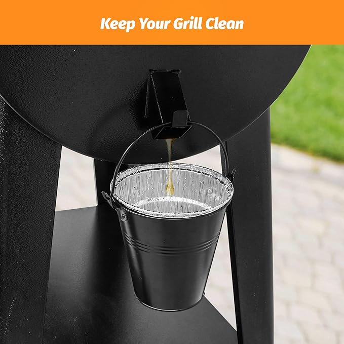 Drip Grease Bucket & 10 Pack Bucket Liners Set Compatible for Pit Boss Traeger Oklahoma Joe's Camp Chef Z Grill and More Pellet Grills Replacement Parts