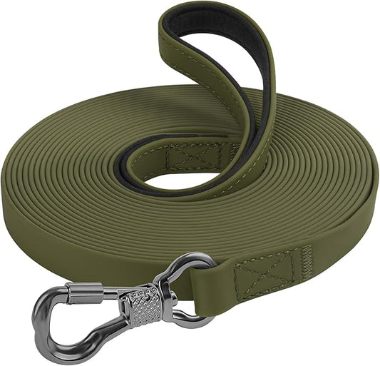 XiaZ Dog Leash Waterproof 6 FT, Training line Lead for Large Medium Small Dogs Outside Walking, Playing, Camping, or Yard (6FT, Olive)