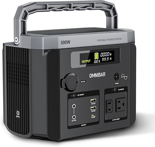 Portable Power Station 300W, 299.5Wh/83200mAh Solar Generator with 120V Pure Sine Wave AC Outlet, Backup Lithium Battery Pack for CPAP Outdoor RV Camping Emergency Home Use