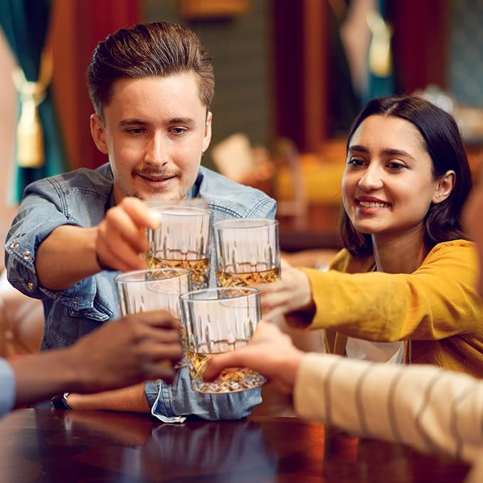 24 Pcs Old Fashioned Whiskey Glasses Bulk 10 Oz Bourbon Glass Cocktail Rocks Glasses for Whiskey Bourbon Vodka Liquor and Cocktail Drinks Gift for Father