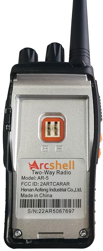 Rechargeable Long Range Two-Way Radios with Earpiece 6 Pack Arcshell AR-5 Walkie Talkies Li-ion Battery and Charger Included