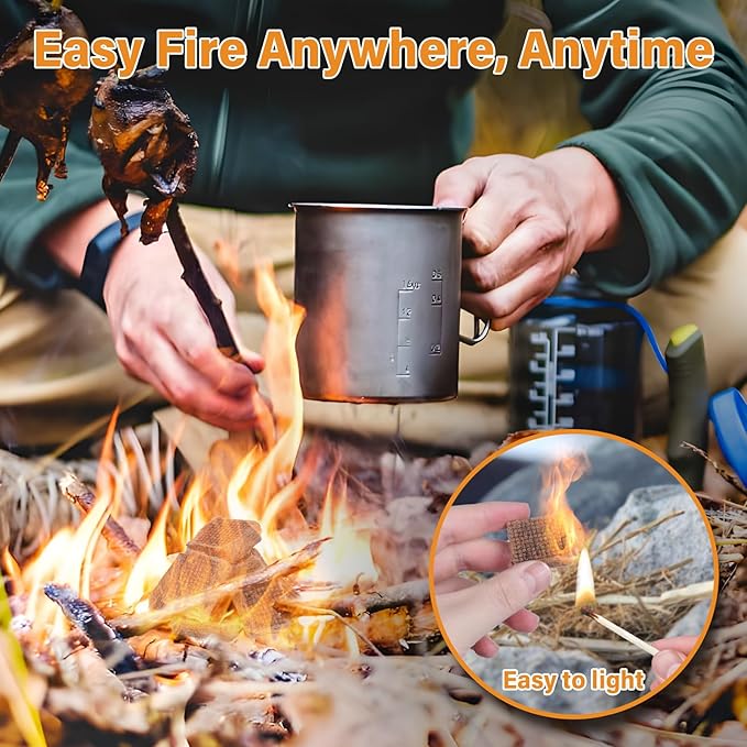 HGD Fire Starter, 64 Mini Square, Natural Fire Starters for BBQ, Campfire, Fireplace, Charcoal, Wood Stove, Chimney, Fire Pit, Grill, Smoker, Indoor Outdoor Use