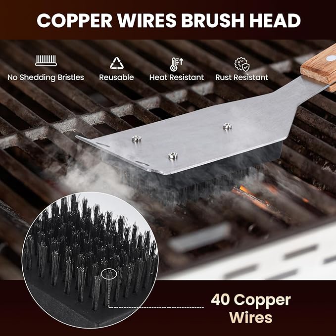 Steam Grill Scruber Brush for Outdoor Sponge Grill-Steam Grill Cheaning Scraper BBQ Brush-BBQ Accessory Grill Heavy Duty Brush for Grill Cleaning Scraper + Bristle Free Grill Brushs for Any Grill