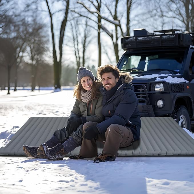 Inflatable Sleeping Pad for Camping, 2 Person Ultralight Double Sleeping Pad with R-Value 7.7, Waterproof & Durable 40D Nylon Camping Mat for Backpacking & Cold Weather, 78"x47.2", 3.62" Thickness
