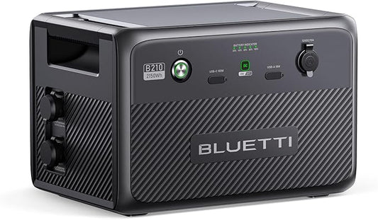 BLUETTI B210 Expansion Battery, 2150Wh LiFePO4 Solar Generator for Power Station AC240/AC200L, DC Power Source with 100W USB-C, Extra Battery Backup for Balcony, Camping, Travel, Power Failure