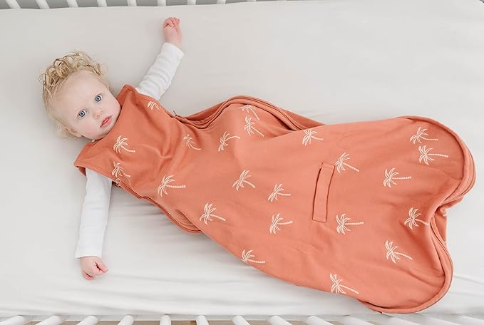 Woolino Ultimate Baby Sleep Sack - 4 Season - Merino Wool and Organic Cotton - Two-Way Zipper Adjustable Universal Size Sleep Sack for Baby (2-24 Months) - Palms