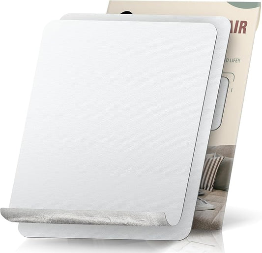 2 Pieces 9 x 11 inch Canvas Repair Patches Canvas Fabric Patch Self-Adhesive Canvas Repair Tape Waterproof Fabric Repair Patches Repair Patch Kit for Boat Cover Sofa Chair Couch Tent Bag (White)