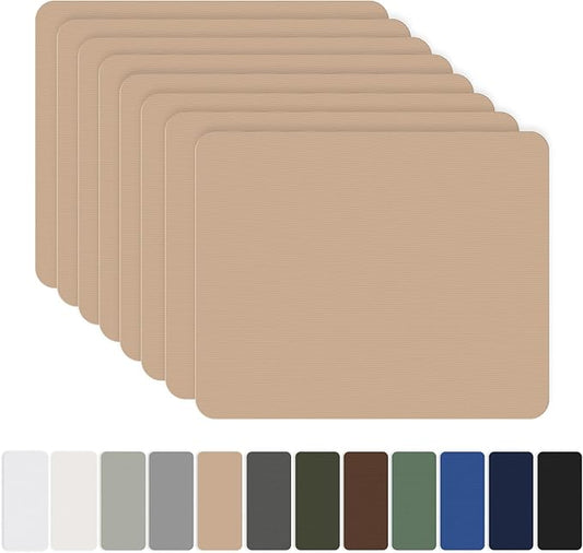 OAZ 8 Pieces 7.87 x 5.9 inch Nylon Fabric Patch Self-Adhesive Nylon Repair Tape Waterproof Lightweight Outdoor Gear Repair Patch Kit for Clothing Tent Bag (Khaki)