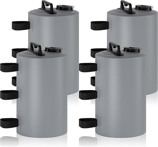 Canopy Water Weights Bag, 88 lb Tent 4 Leg Weights Bag, Portable 10L Water Bag Windproof Fixed Canopy Weights Bag, for Outdoor Pop Up Tent, Canopies, Gazebo, Shelter, 4 Pack (10L Gray)