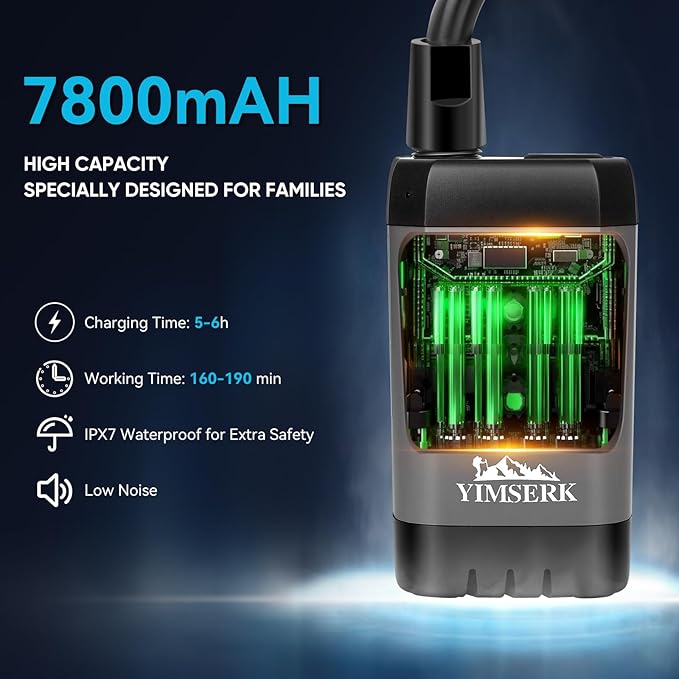 Portable Camping Shower with 6000mAh Battery & 2000W Heater – Rechargeable Camp Shower Pump, LED Screen, Filtered Shower Head, Portable Shower for Camping, Hiking, Travel & Outdoor Cleaning