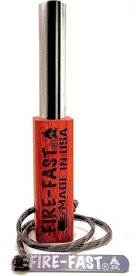 Fire-Fast Trekker. Best Emergency Waterproof Survival Fire Starter. Magnesium and Euro Fire Steel Ferro Rod. Compact Durable Tool for Bushcraft, Camping, Backpacking, Hiking, Hunting, or Bug Out Bag