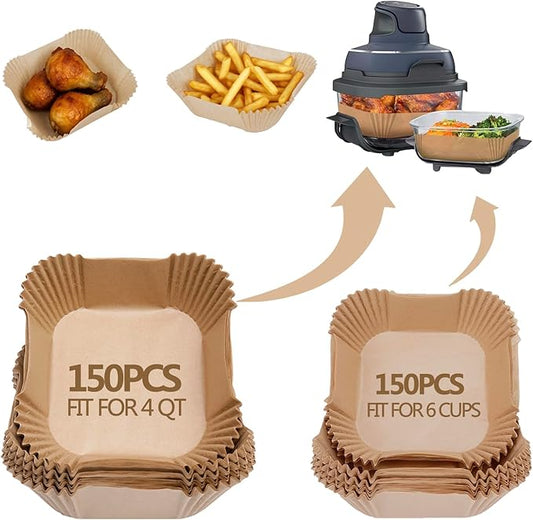 300PCS Air Fryer Liners disposable for Ninja Crispi,Air Fryer Accessories for Ninja Crispi 4-in-1 Portable Glass Cooking System,Suitable for Ninja Crispi Containers