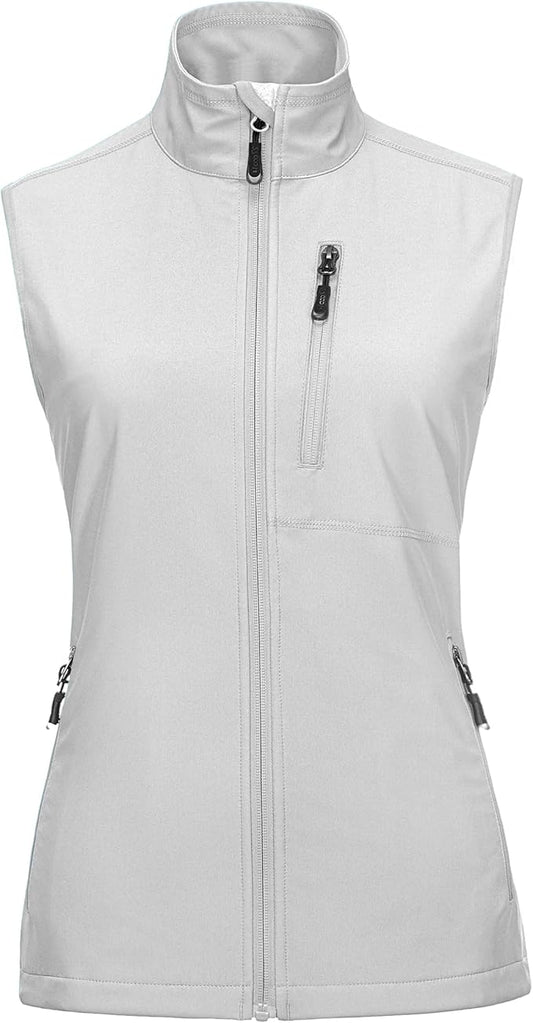 33,000ft Women's Lightweight Running Vest Outerwear with Pockets, Windproof Sleeveless Jacket for Golf Hiking Travel