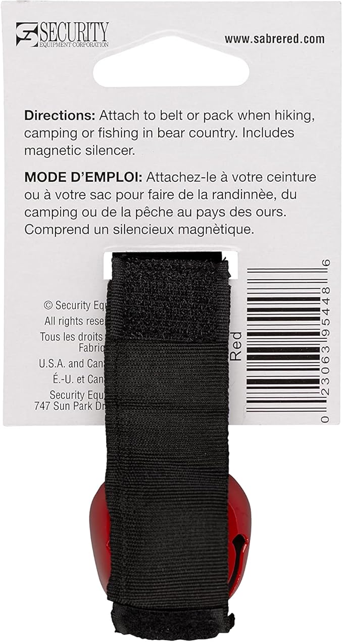 SABRE Frontiersman Bear Bell, Magnetic Silencer, Durable Hook and Loop Strap Attachment, Helps To Prevent Startling Bears While Hiking