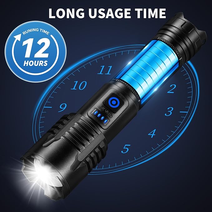 NiaoChao Flashlights 99,000 High Lumens, Super Bright LED Rechargeable Flashlight, 5 Modes Waterproof Flash Light for Home Camping Hiking