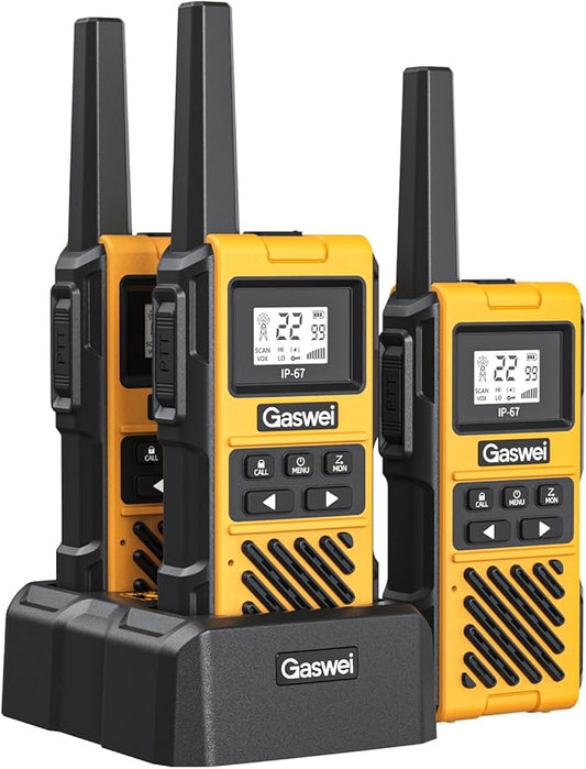 G1pro Profressional Walkie Talkies for Adults, Rechargeable Two Way Radios Long Range, 2 Way Emergency Radio, Waterproof (3 Pack)