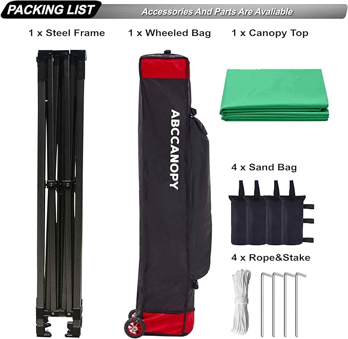 ABCCANOPY Patio Pop Up Canopy Tent 10x10 Commercial-Series (Kelly Green)