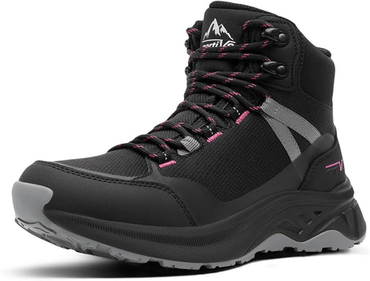 NORTIV 8 Women's Hiking Boots Waterproof Lightweight Outdoor Trekking Comfortable Non-Slip Backpacking Camping Ankle Boot Hollow