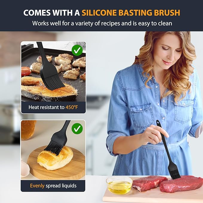 Dual Basket Air Fryer Accessories for Ninja DZ401 DZ550 DZ302 SL401 SL451 & Other 10 Quart 2-Basket DualZone Air Fryers, Come with Air Fryer Rack Set, 100Pcs Paper Liners, Silicone Brush & Tongs