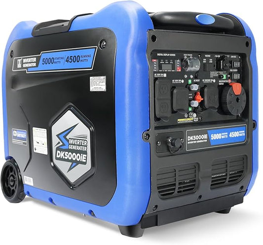 DK 5000W Gas Inverter Generator, Electric Start, 120V 240V Full Power Output, Dual or Tri-fuel Conversion Possible, Wheel & Handle Kit, for Outage Home Backup Power Tool (DK5000iE)…