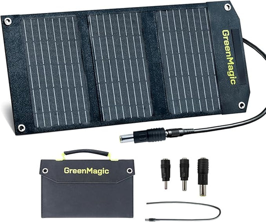 Greenmagic 20 Watt Portable Solar Battery Charger Ideal for Power Battery, Power Station, Smartwatches, Phones, Powerbank, Tablets, Laptops, Cameras, Game Consoles etc Waterproof Fast Charging