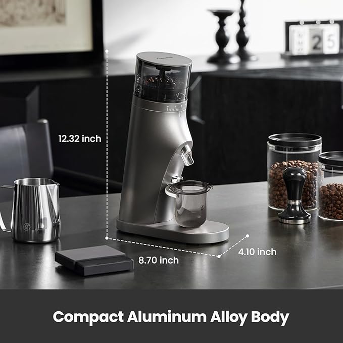Electric Conical Burr Coffee Grinder, Coffee Bean Grinder with Smart 60S Timer, 60 Precise Adjustable Grind Settings for Espresso, 2-12 Cup, Easy to Clean, Durable & Quiet, G9010B Grey