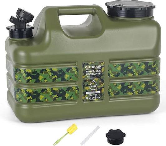 ASIEIT 3 Gallon/5 Gallon Water Jug with Spigot, Portable Water Tank BPA Free, Leak-Proof Water Containers for Camping Water Storage Containers for Emergency Outdoor Hiking Picnic, Green/Yellow/White