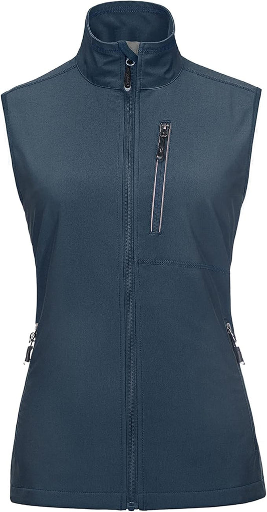33,000ft Women's Lightweight Running Vest Outerwear with Pockets, Windproof Sleeveless Jacket for Golf Hiking Travel
