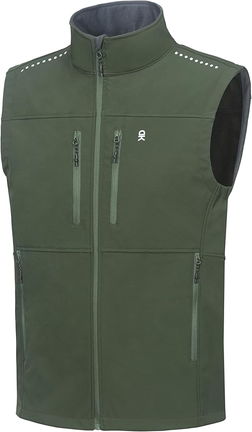 Little Donkey Andy Men's Golf Vest Warm Fleece Lining Hiking Vests Zip Up Sleeveless Outerwear Jacket