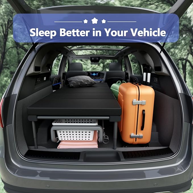 Folding Camping Cot for Adults,Heavy Duty Outdoor Bed with Adjustable Leg and Length 600D Oxford 400lbs Max, SUV Sleeping Platform for Traveling Black (Short Legs-Complete)