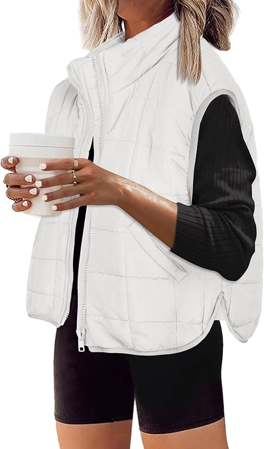 Zeagoo Womens Puffer Vest Ladies Sleeveless Zip Up Outerwear Warm Puffer Lightweight Down all Winter Jackets Coats 2025