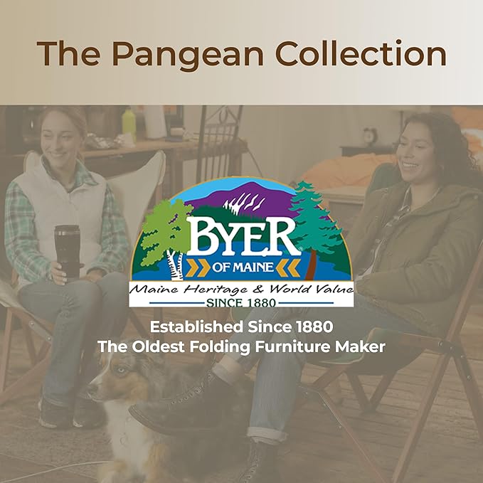 BYER OF MAINE Pangean Butterfly Chair, Easy-Fold Hardwood Sling Chair – Portable Beach, Camping & Patio Seat – 34″H × 23″W × 27″D in Granite