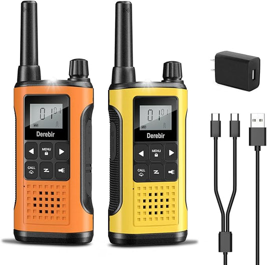 Walkie Talkies Long Range for Adults-2 Pack Rechargeable Walkie Talkies 22 FRS Channels 2-Way Radios with NOAA Weather Alert,VOX,Flashlight and 1500mAh Li-ion Battery for Family Camping Hiking