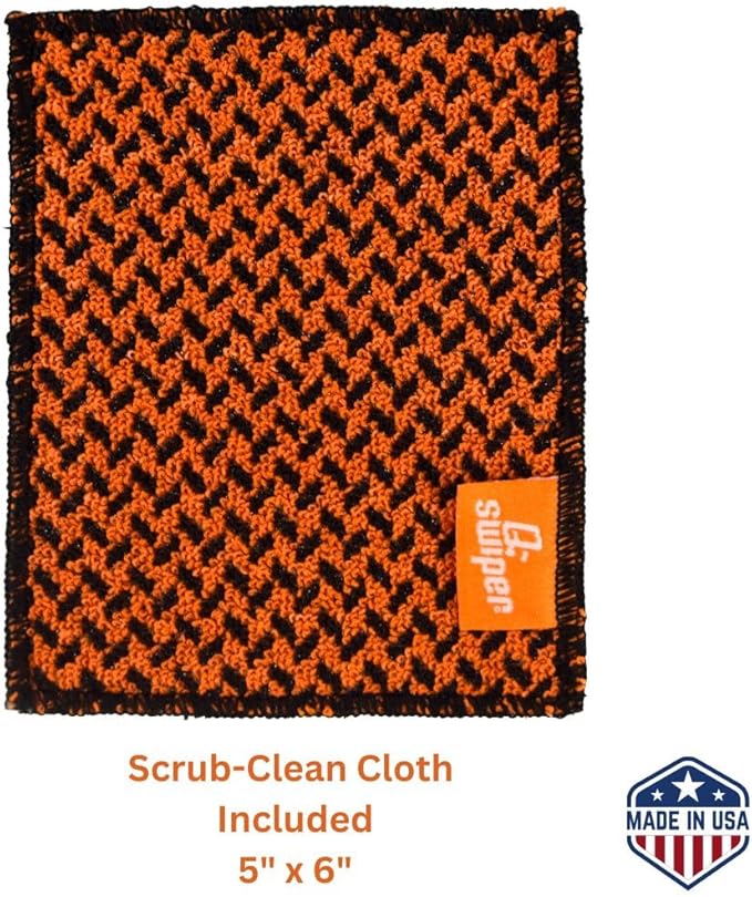 Q-Swiper 2-Minute Miracle Grill & Grate Cleaner | Fast-Acting and Non-Toxic | Cleans and degreases BBQ and Oven cooking grates, racks and walls | Use on Exterior too | Includes Scrub Clean Cloth