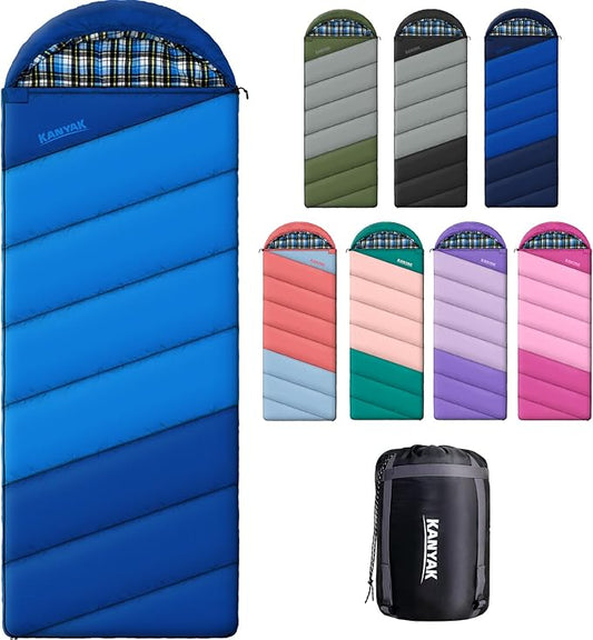 Cotton Flannel Liner Sleeping Bag for Adults Teens Kids, Cold Weather & Warm, 3-4 Seasons, Lightweight Compact Camping Essentials Equipment, Hiking, Outdoor, Travel