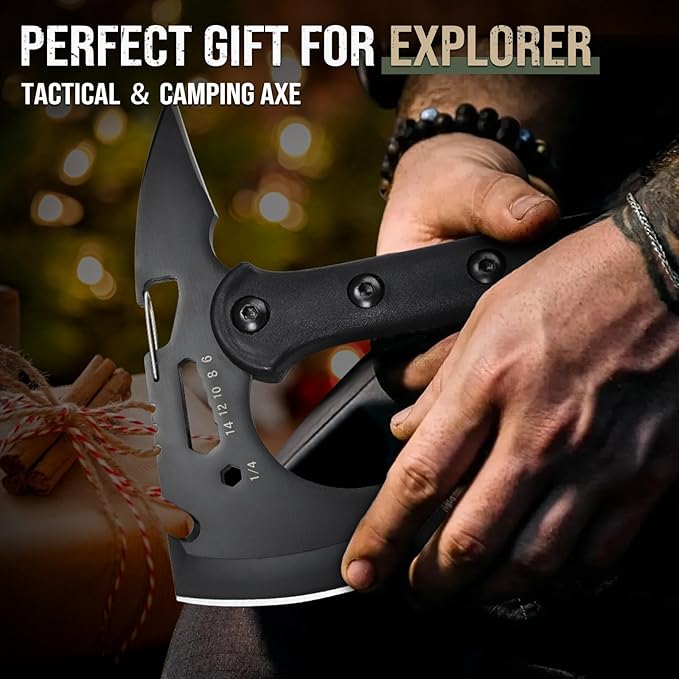 Freelander Hatchet, Sharp Outdoor Axe, Portable Camping Axe with Clip and Sheath, Durable Hatchet for Camping, Hiking, and Outdoor Use with Comfortable Handle
