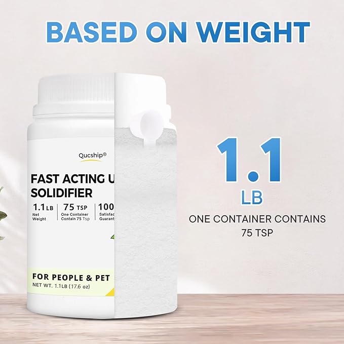 1.1LB Urine Super Absorbent with Spoon, Toilet Gel Powder for Portable Bedpans, Eco Gel Camping Toilet Chemicals, Sodium Polyacrylate Solidifier for Pet Loo, Urinal Deodorizer - by Qucship