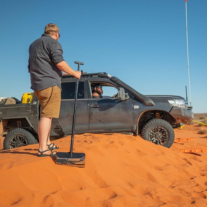 DMOS Stealth Shovel - Lightweight, Heavy-Duty Aluminum Sand & Snow Shovel with Extendable & Collapsible Handle for Camping, Overlanding, Survival, & Off-Road Use - Blackout - Regular
