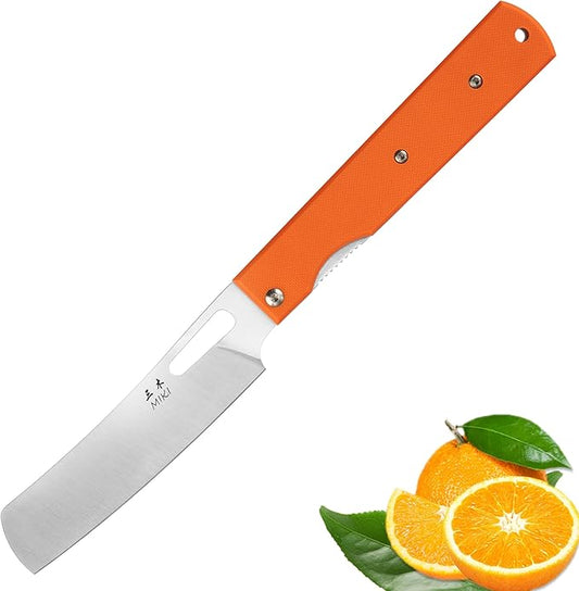 Miki 440A stainless steel Ultra sharp pocket folding Chef knife peeling utility knife fruit knife orange G10 Handle Camping BBQ trip Outdoor Portable kitchen knife