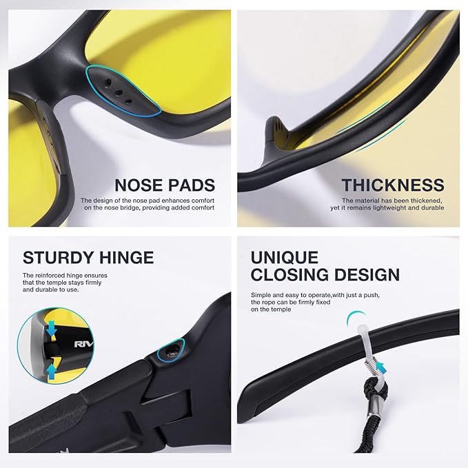 RIVBOS Polarized Sunglasses UV400 Protection for Men's and Women's Fishing, Cycling, and Outdoor Activities RB832