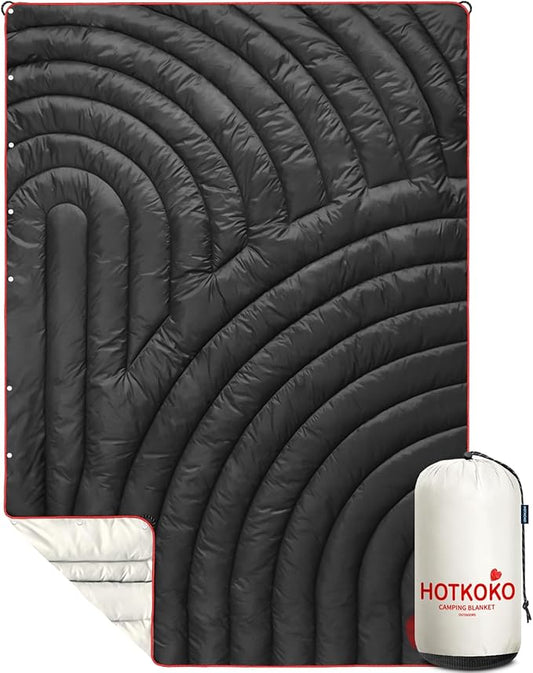 Camping Blanket,Puffy Printed Camp Blankets Lightweight Packable for Outdoor Camping,Traveling, Stadium, Hiking, Picnics